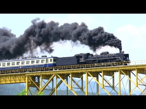 C57形蒸気機関車 Japanese Steam Locomotive SL C57-180 Banetsu Monogatari 磐越西線 ばんえつ物語