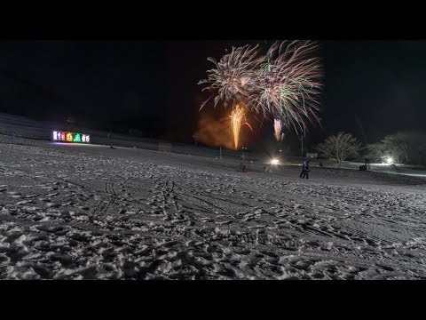 [4K]やくらいファミリースキー場 やくらいSnow Fantasy 花火大会 Winter Festival &amp; Fireworks in Yakurai Famiry Ski Resort