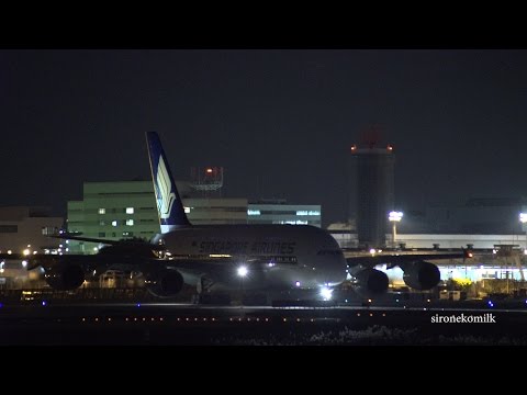 成田国際空港夜景 Japan Night View &amp; Plane Spotting | Tokyo Narita Int&#039;l Airport 飛行機離着陸 land &amp; take off 桜の山