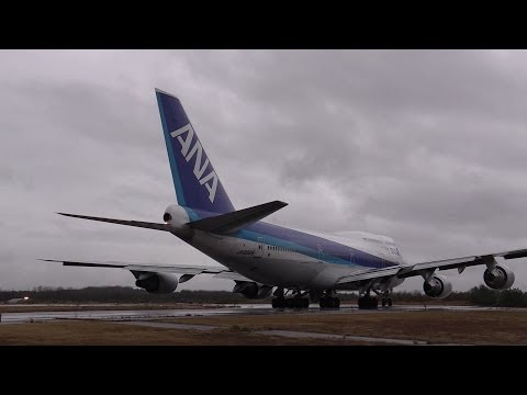 全日空ジャンボ里帰りフライト ANA Boeing 747-400(D) Landing and Take off at Japan Komatsu Airport 小松空港 ボーイング747 離着陸