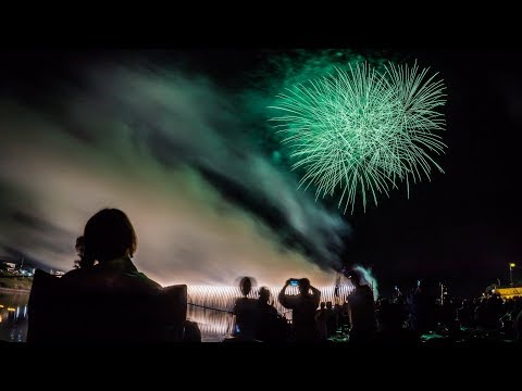 本荘川まつり花火大会 Japan 4K Honjo River Fireworks Festival 2017 3号玉ワイド連発 スペシャルスターマイン ナイアガラデラックススターマイン 4号玉連発