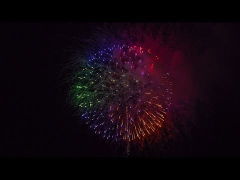 登米市佐沼夏祭り花火大会 Miyagi Japan 4K Sanuma Fireworks festival 2017 | 4号玉20発、スターマイン、7号玉、8号玉