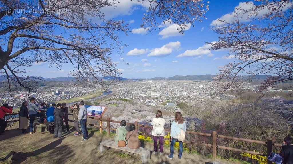 宮城県 船岡城址公園の山頂付近からの眺め