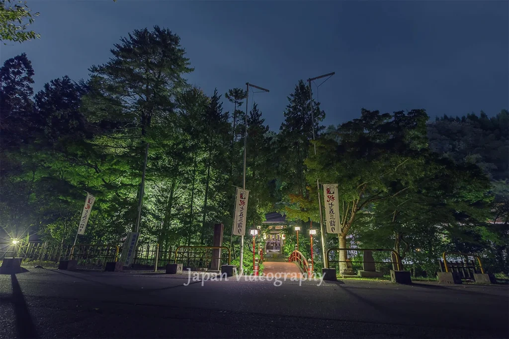 宮城県 青麻神社の幻想的な夜景
