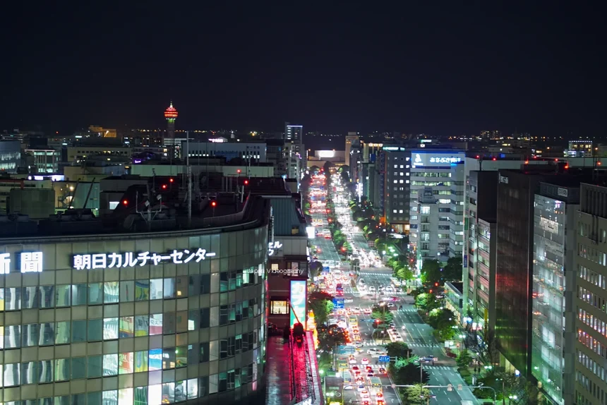 福岡県 博多駅ビルJR博多CITY展望テラスから眺める美しい夜景 | 福岡県福岡市