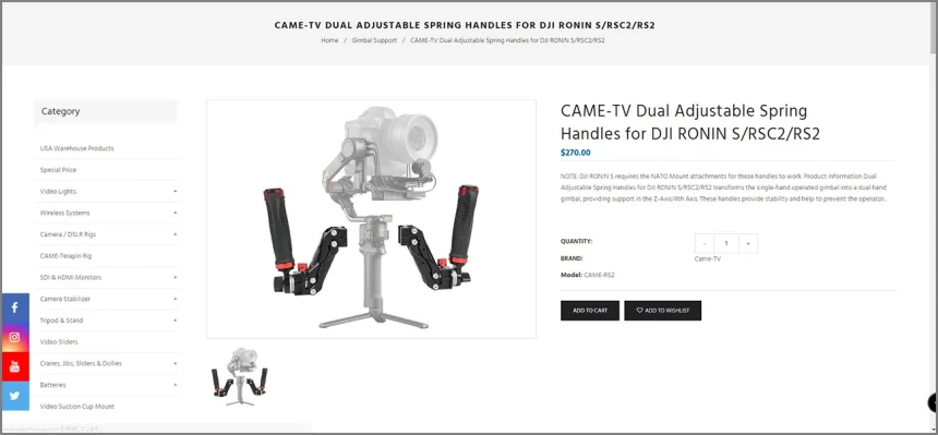 CAME-TV Dual Adjustable Spring Handles