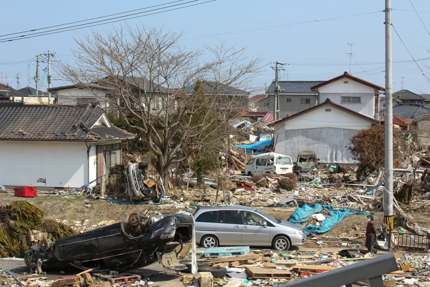 東日本大震災後の仙台市蒲生地区