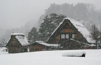 岐阜県白川村 世界遺産白川郷の雪景色