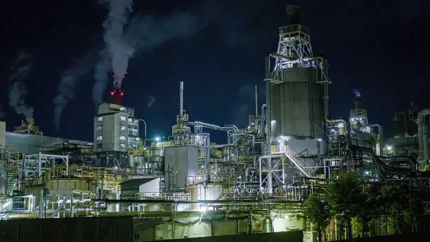 まるでFFⅦのミッドガル！新潟県新潟市東区の美しい工場夜景