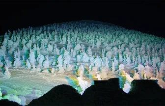 山形県 蔵王温泉スキー場 地蔵山頂駅から眺める 蔵王の樹氷