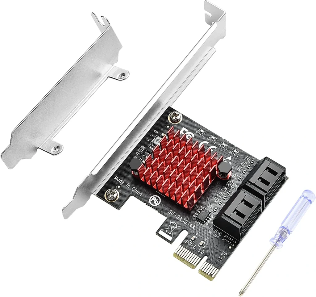 ELUTENG PCIE SATA 増設ボード 6Gbps速度 PCI-E to SATA 3.0 増設 4ポート 拡張カード PCI Express x1 X4 X8 X16用