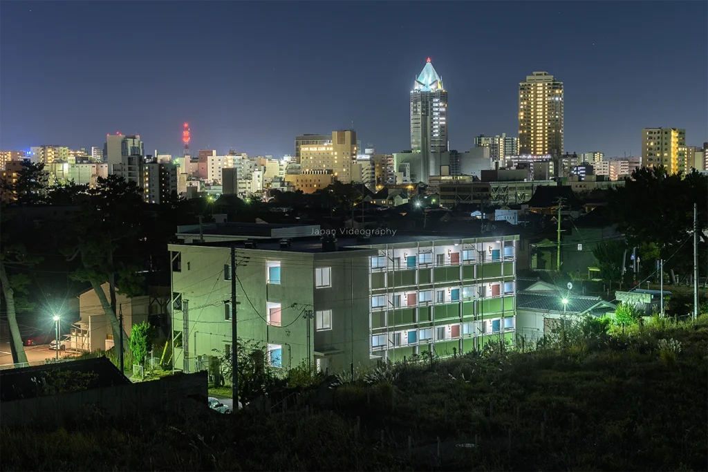 新潟県新潟市日和山展望台から眺める夜景