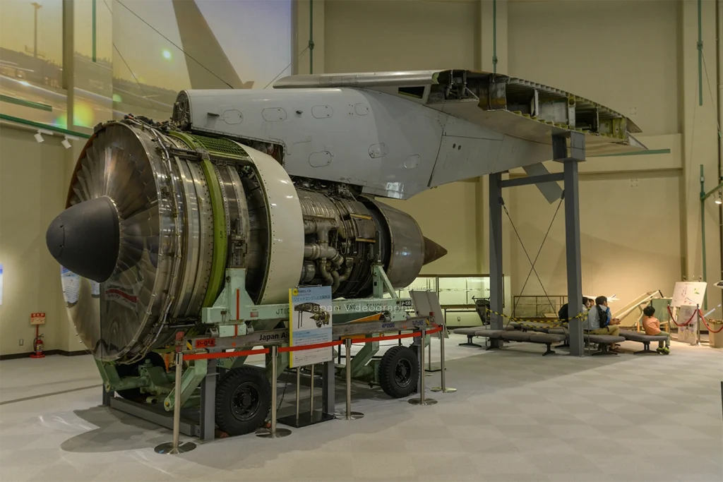 千葉県山武郡芝山町にある航空科学博物館のボーイング747 ターボファンエンジン