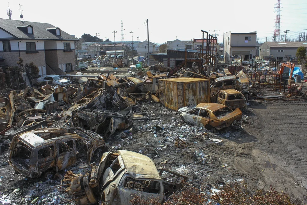 宮城県仙台市蒲生地区の東日本大震災で被害を受けた時の写真